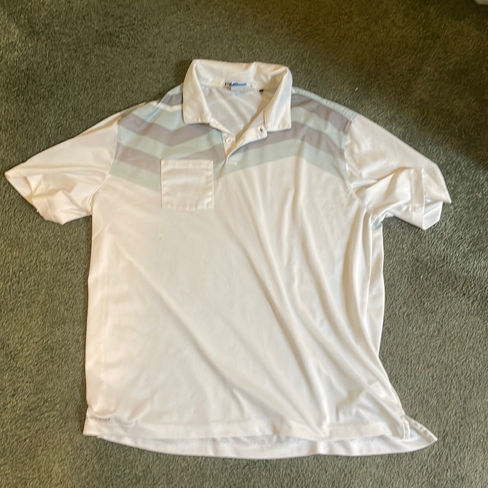 Ping XL White Green & Grey Polo Style Golf Shirt